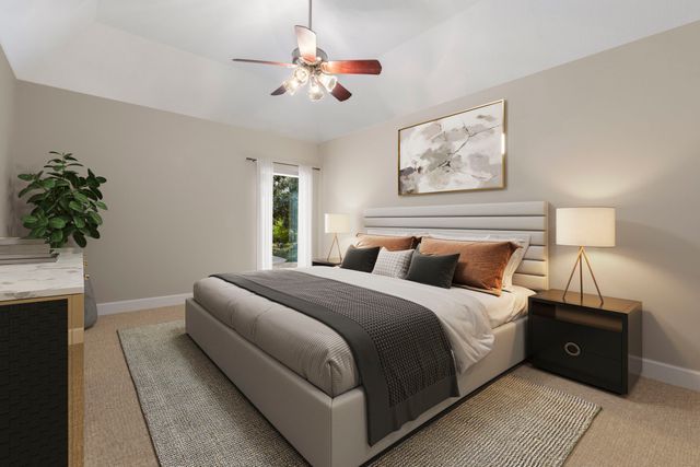 a view of staircase with lots of frames and couches