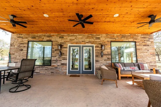 a view of an outdoor space with seating area