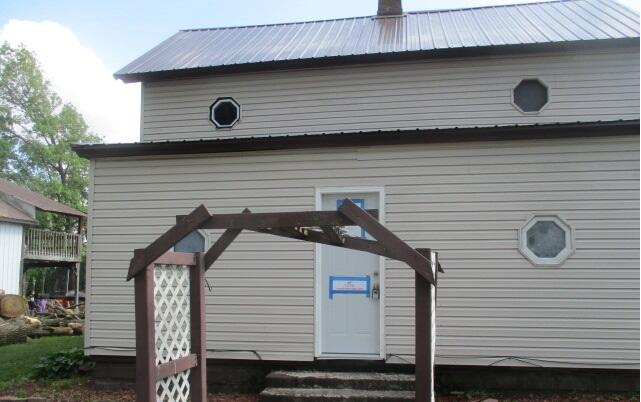 a view of a house with a door