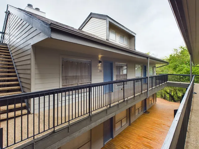 a view of city from a balcony