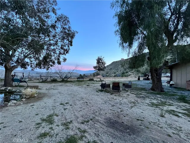 a view of a yard from a window