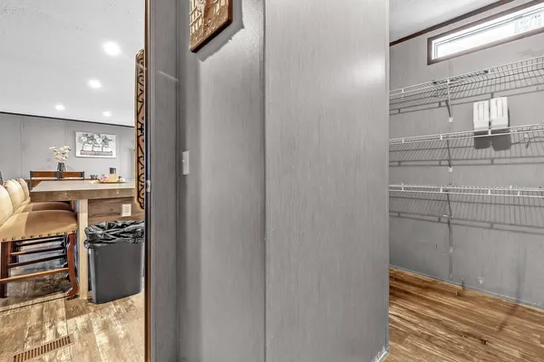 a room with storage and utility