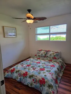 a living room with a rug