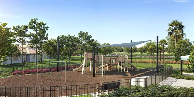 a view of a street with a big yard