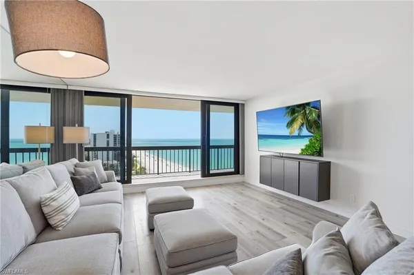 a living room with furniture