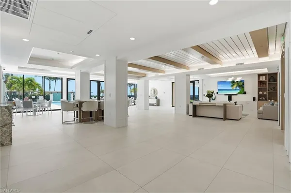 a view of a livingroom with furniture and a livingroom