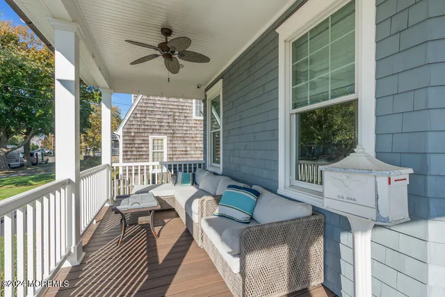a view of a patio on the deck