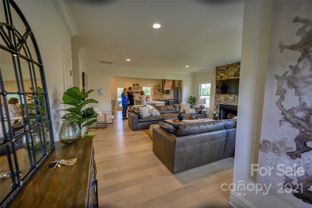 3405 Sincerity Road, Unit 14 Monroe, NC 28110 - Photo 6 of 11 a living room with furniture a potted plant and a fireplace