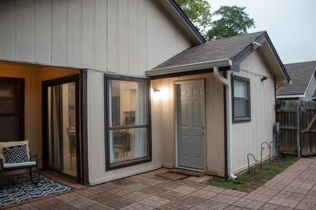 a view of a wooden door