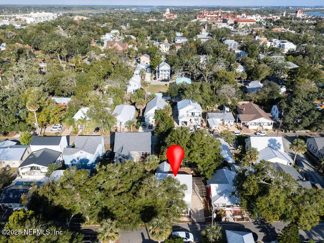 an aerial view of multiple house