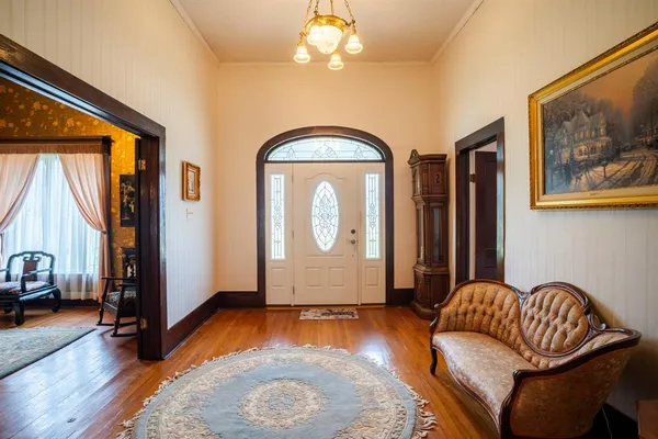 a living room with furniture