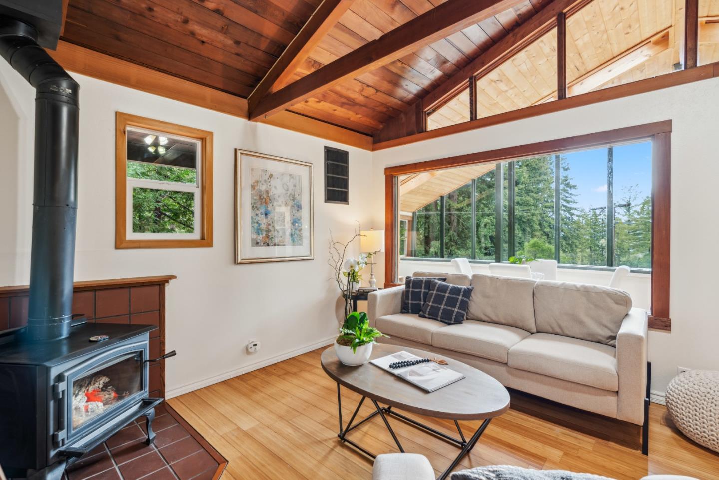 805 Fanning Grde Ben Lomond, CA 95005 - Photo 11 of 60 a living room with furniture a flat screen tv and a large window
