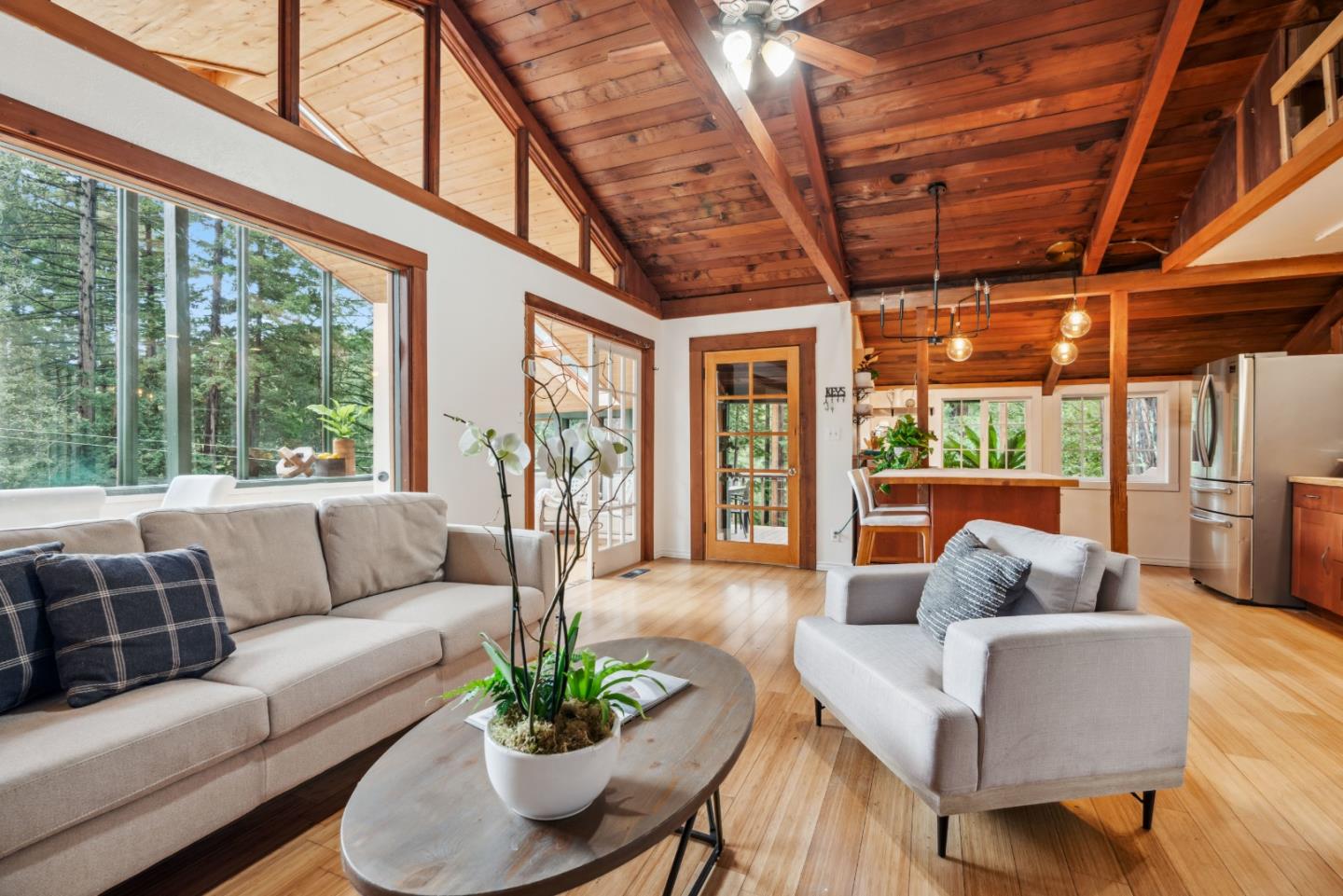 805 Fanning Grde Ben Lomond, CA 95005 - Photo 12 of 60 a living room with furniture and a large window