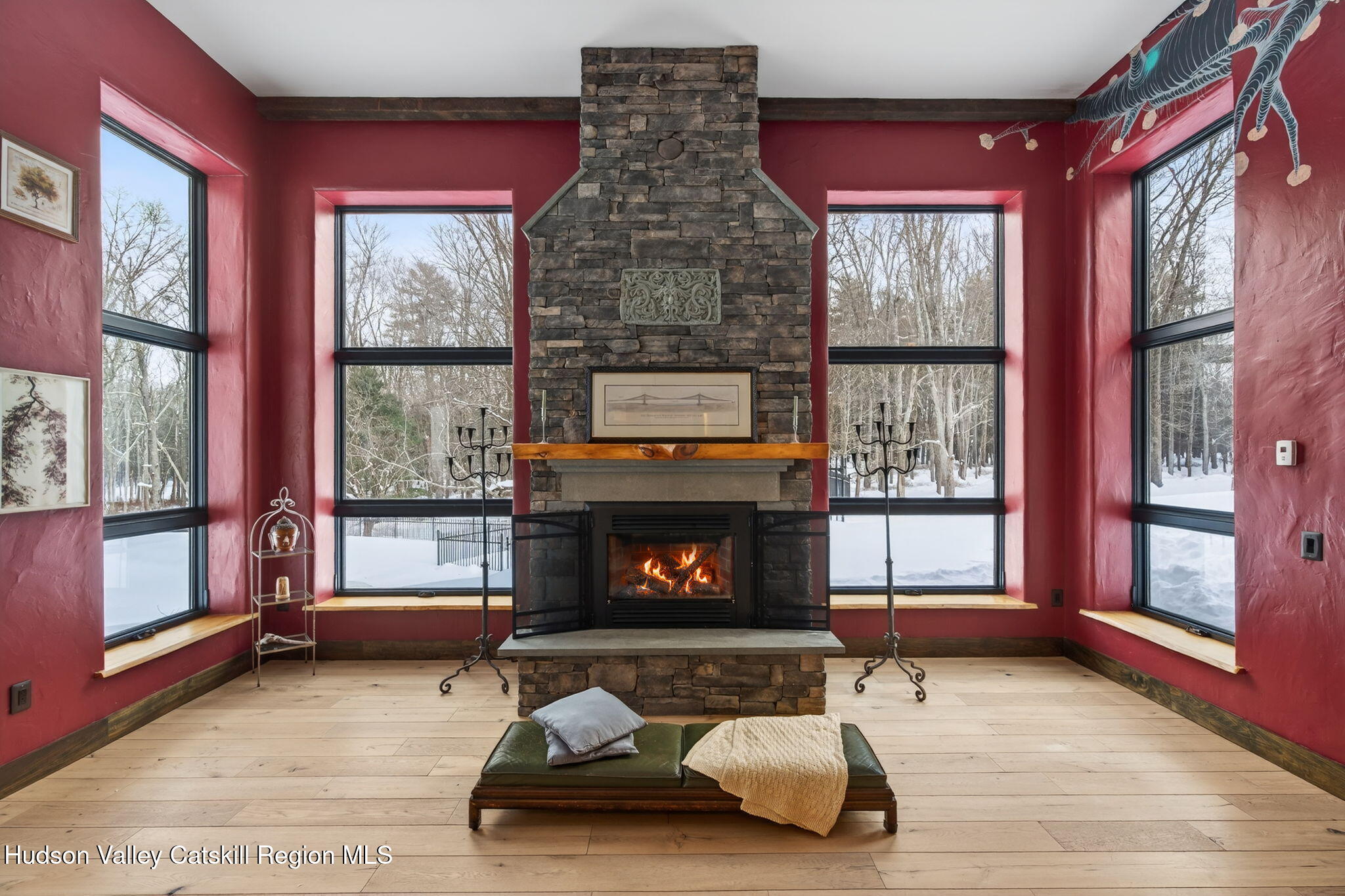 1045 Church Road Saugerties, NY 12477 - Photo 28 of 56 a living room with furniture and a fireplace