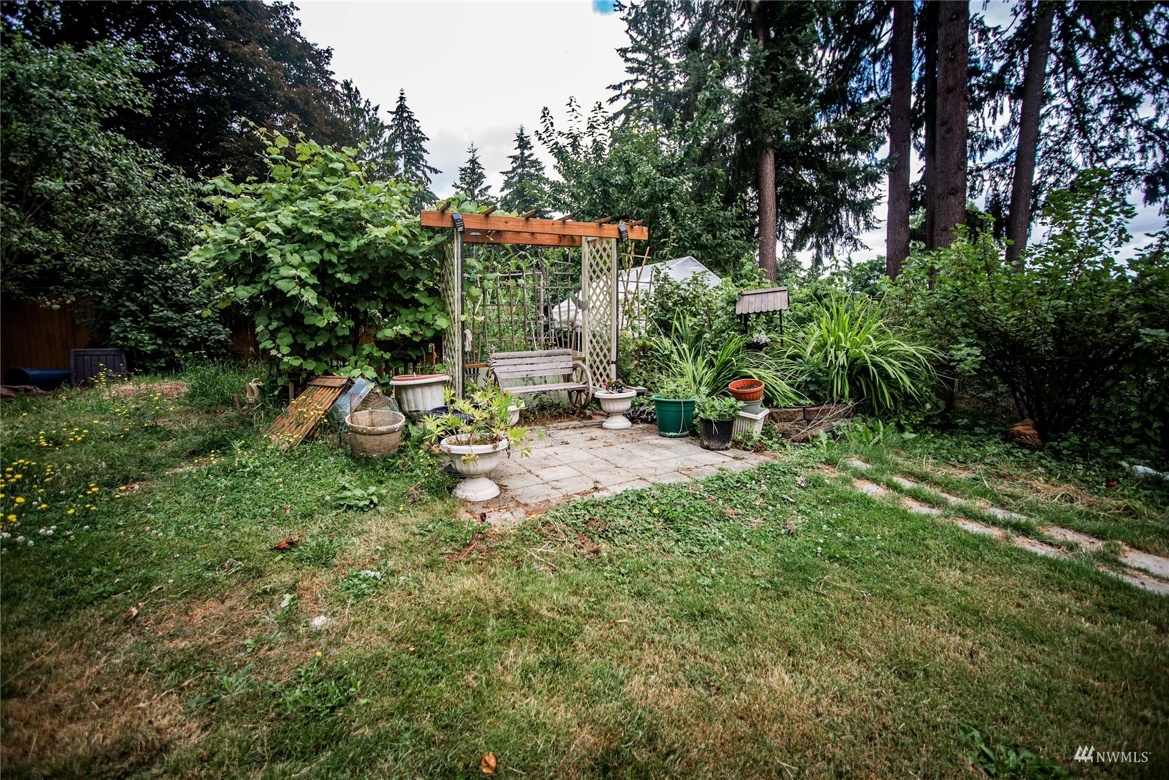 24311 3rd Place West Bothell, WA 98021 - Photo 28 of 30 a view of a backyard with plants and a patio