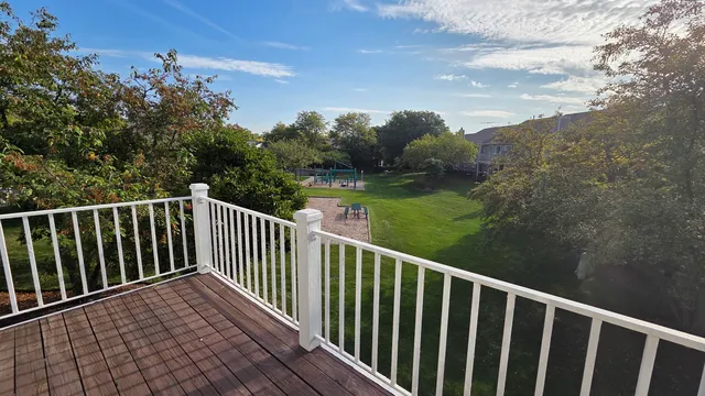 a balcony with street view
