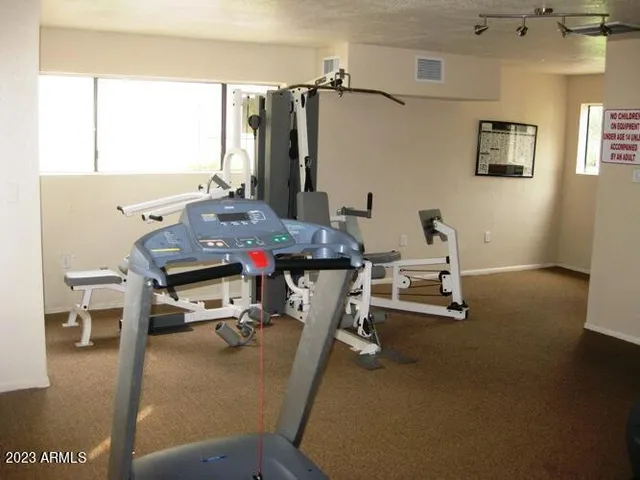 a view of a kitchen from a window