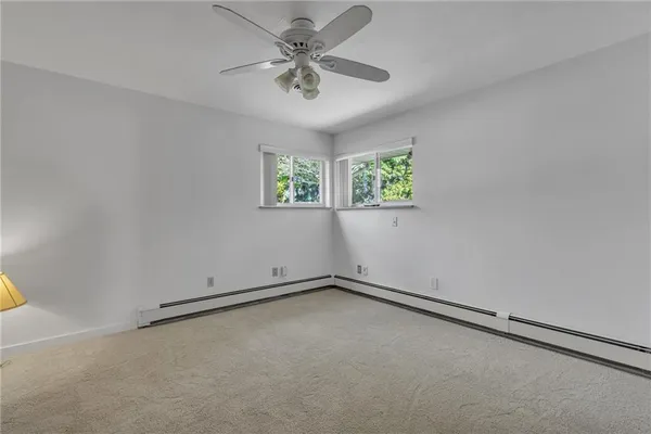 a view interior space with projector and furniture