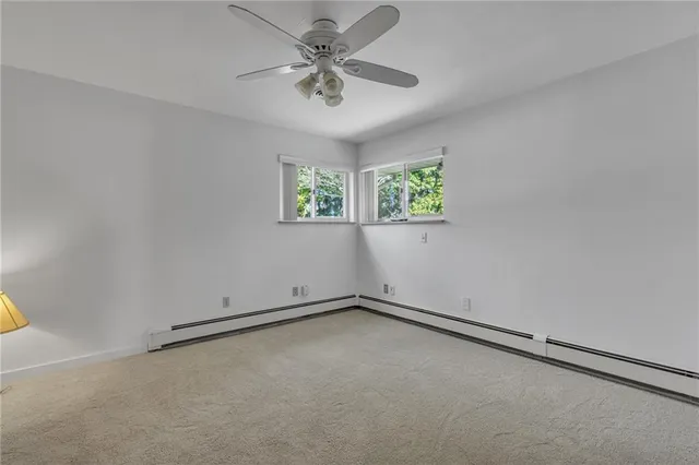 a view interior space with projector and furniture