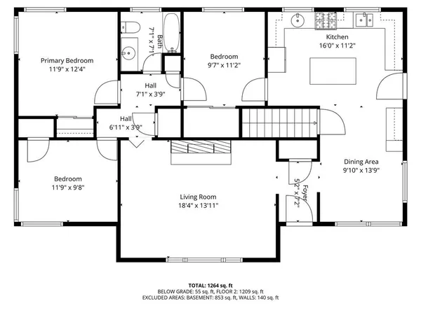 a kitchen with kitchen island granite countertop a stove a sink a refrigerator and white cabinets with wooden floor