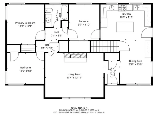 a kitchen with kitchen island granite countertop a stove a sink a refrigerator and white cabinets with wooden floor