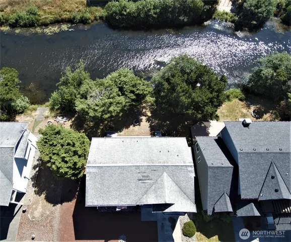 an aerial view of a house