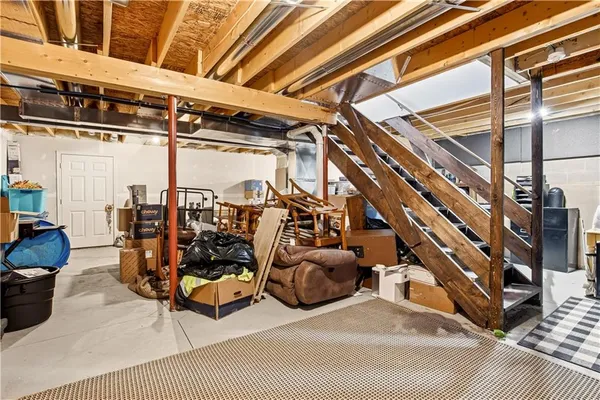 a view of a garage with stuff
