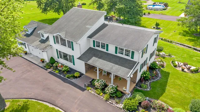an aerial view of a house