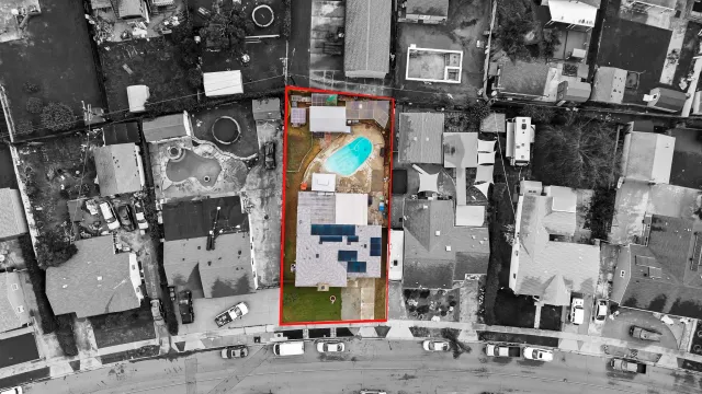 an aerial view of multiple house