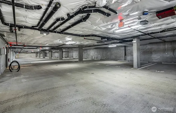 a view of a garage room
