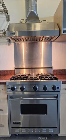 a stove top oven sitting inside of a kitchen