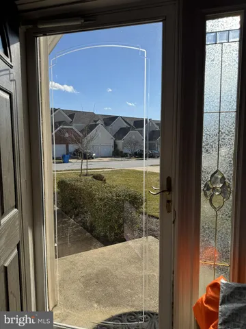 a view of a glass door