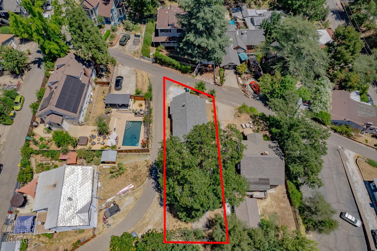 2940 Conrad Street Placerville, CA 95667 - Photo 34 of 36 Aerial view of a residential property with generated lot lines.