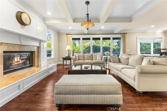 a bedroom with a bed and a fireplace