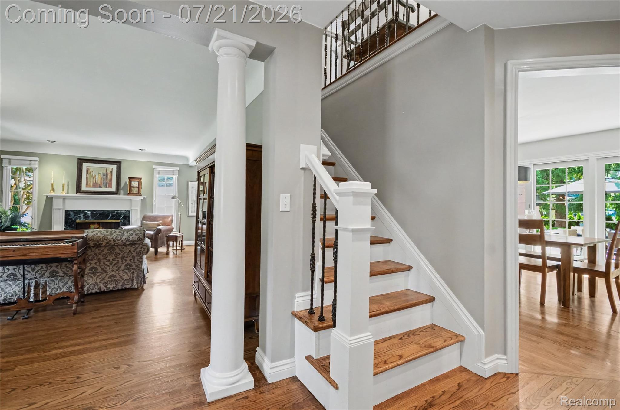 3780 Squirrel Road Bloomfield Hills, MI 48304 - Photo 30 of 59 Hardwood flooring throughout the entry, main living area, and dining space Wrought Iron railing.