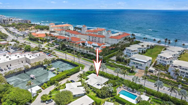 an aerial view of beach and ocean