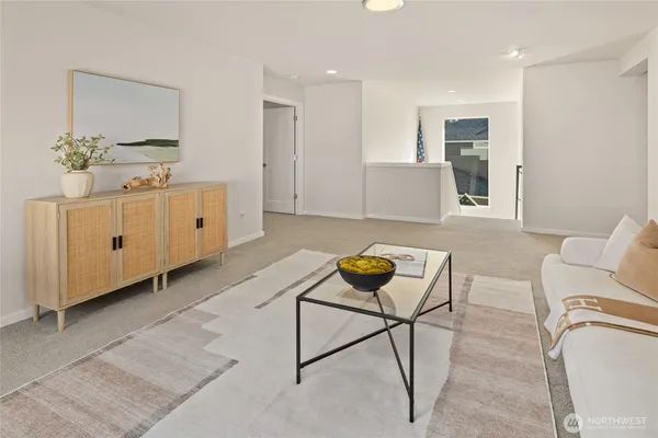 a living room with furniture