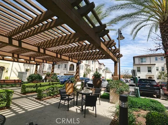 a view of a potted plants in front of building