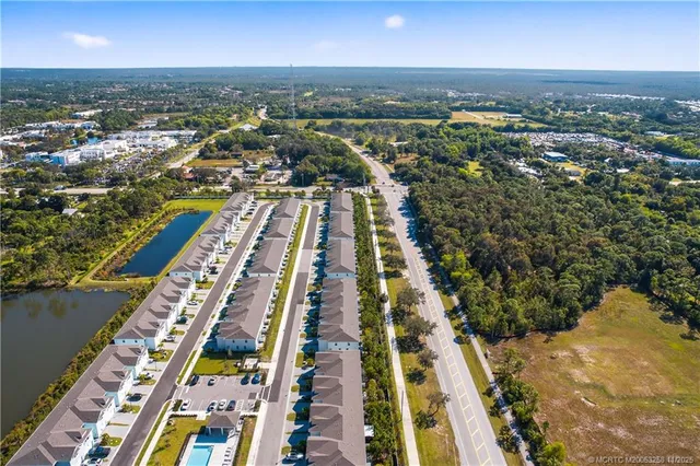an aerial view of a city