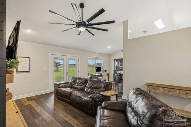 a living room with furniture