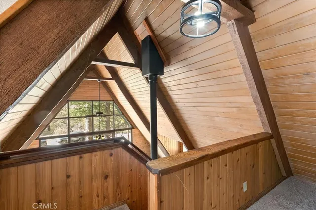 a view of a room with windows