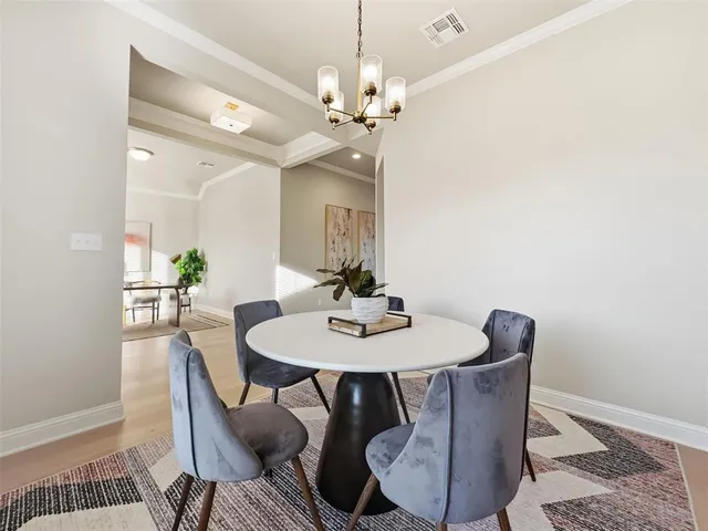 a view of gallery with wooden floor