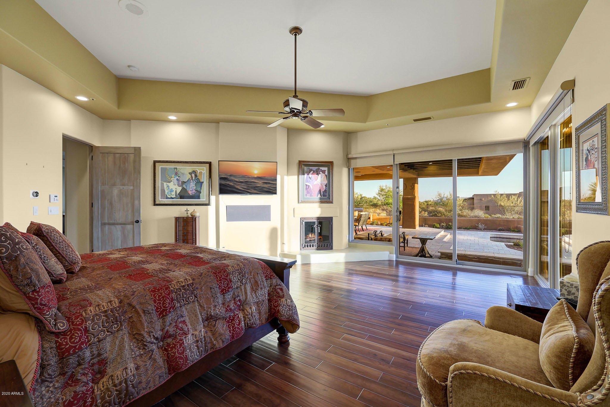 9877 East Hidden Valley Road Scottsdale, AZ 85262 - Photo 13 of 46 Master Suite with fireplace