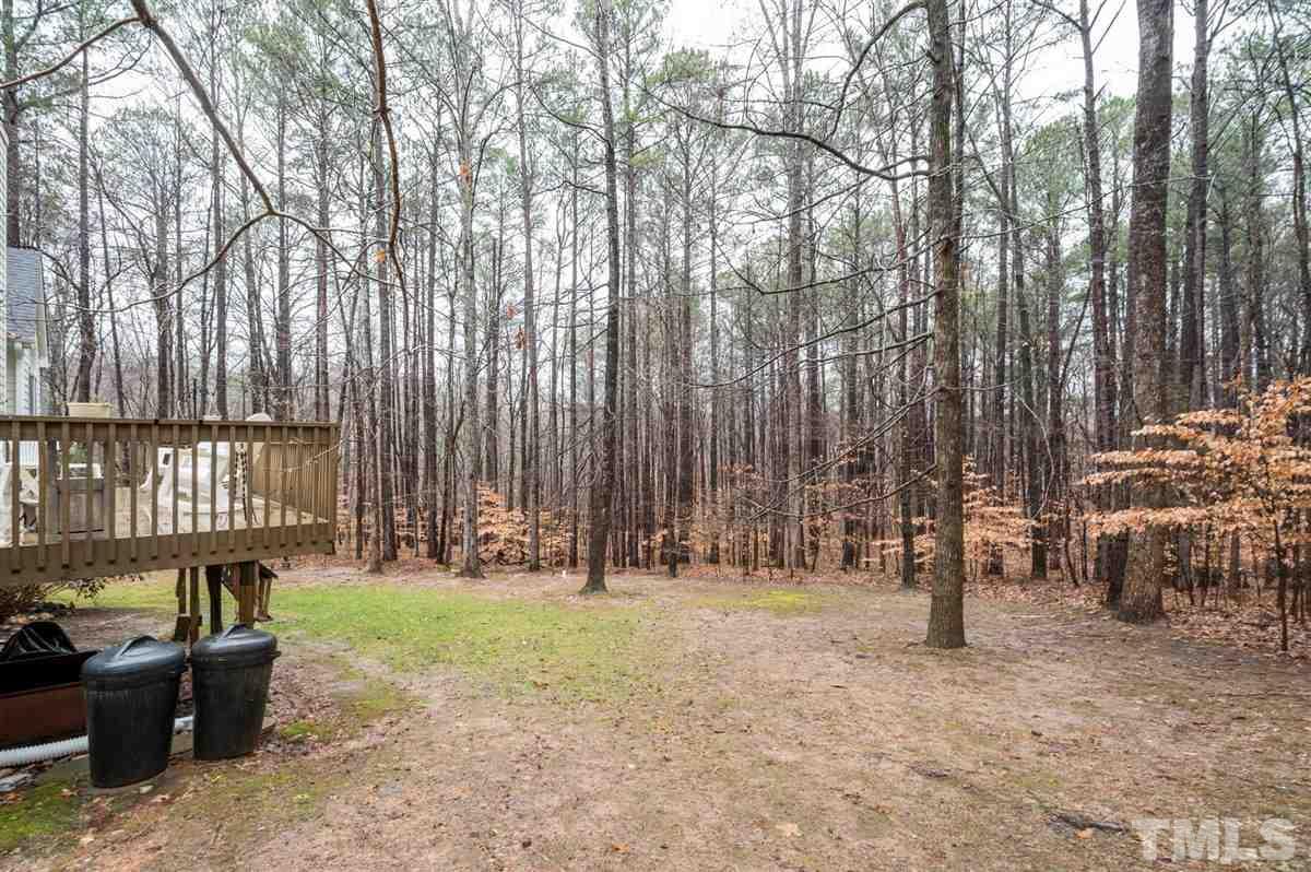 5704 Dunstan Court Raleigh, NC 27613 - Photo 23 of 23 a backyard of a house with lots of green space and fountain