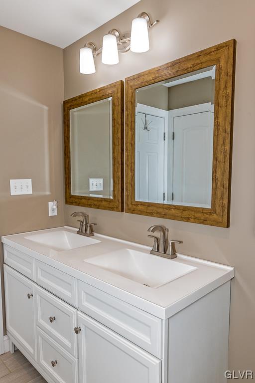 973 Renaldi Road Wind Gap, PA 18091 - Photo 28 of 50 a bathroom with a sink vanity and a mirror