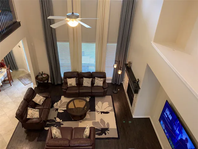 a room with furniture and a mirror