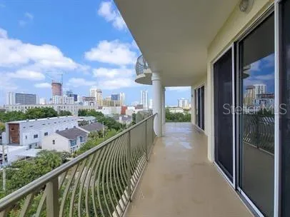 a view of city from balcony