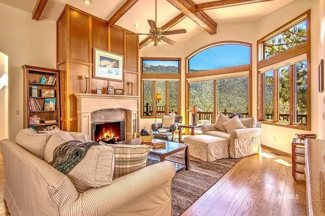 a view of a balcony with furniture