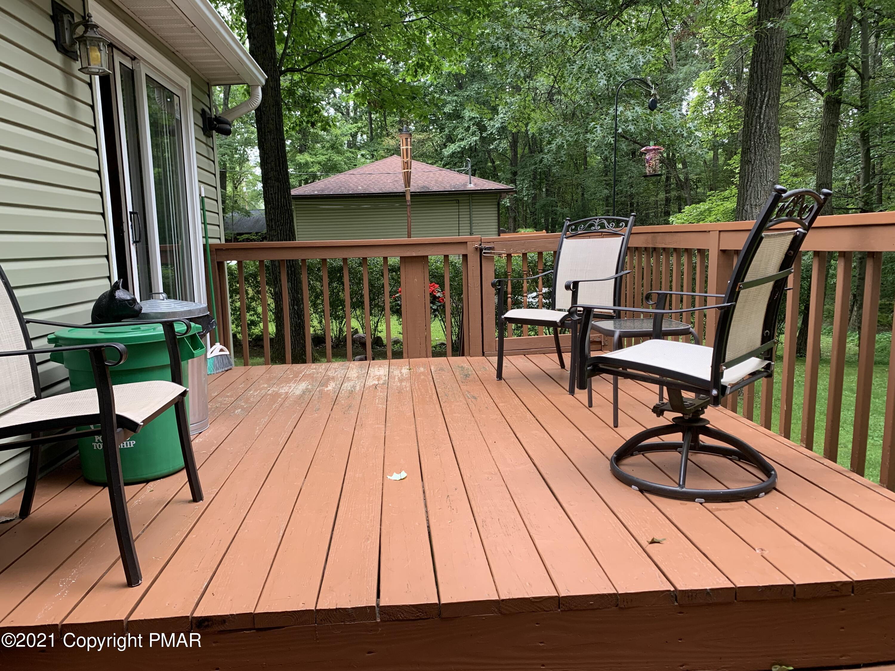 338 Laurel Lake Road Bartonsville, PA 18321 - Photo 15 of 27 a view of patio with wooden floor and outdoor seating