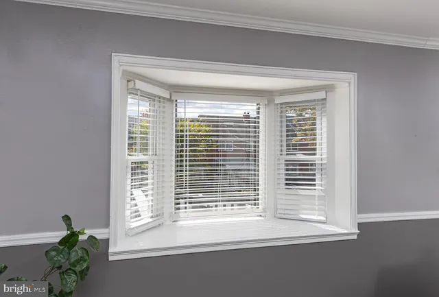 a view of a window in a room